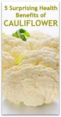 Five Surprising Health Benefits of Cauliflower - Natural Holistic Life #cauliflower #health #vegetables