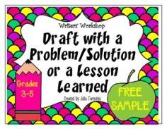 #FreebieFriday ~ FREE Writer's Workshop Writing a Draft with a Problem and Solution or a Lesson Learned