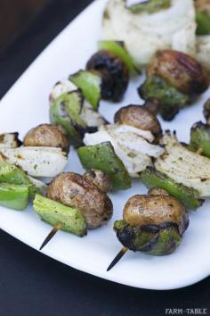 Grilled Mushroom Skewers | Perfect for summer grilling | Farm to Table