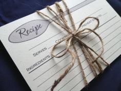 Recipe Cards with Spoon, Culinary Graduation Gift, New Home, Stocking Stuffer, Recipe Box - Set of 10 Cards