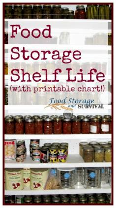 Food Storage Shelf Life (plus printable chart!) - Food Storage and Survival