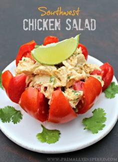Healthy Southwest Chicken Salad from Primally Inspired #paleo