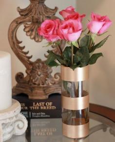 Dollar Store DIY - Tutorials and ideas, including this DIY gold leaf vase by 'The Creativity Exchange'!