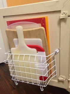 How to Create a Door Mounted Cutting Board Rack for $1.00 - Board, Cutting, Door, Kitchen, Mounted, Rack