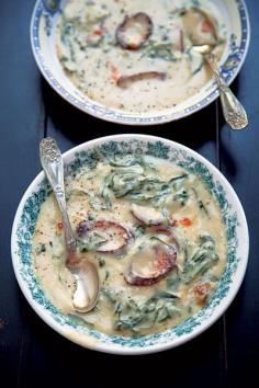 Sopa de Fubà (Collard Greens, Cornmeal, and Sausage Soup) Recipe | SAVEUR