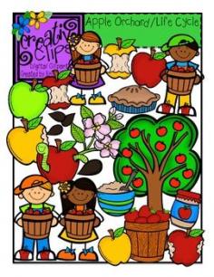 This 56-piece bundle has everything you need for creating your favorite apple-themed lessons and resources for fall! Included are 35 vibrant, colored images and 21 black and white versions (not shown in the preview). This bundle has fun apple orchard images, as well as all the stages you would teach in the apple life cycle. $