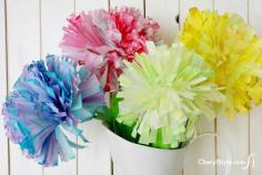 Make easy and colorful DIY paper flowers out of coffee filters!