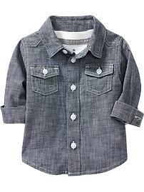Chambray Button-Front Shirts for Baby