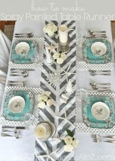 How to Make a Painted Table Runner - Dining Room, Painting, Runner, Table
