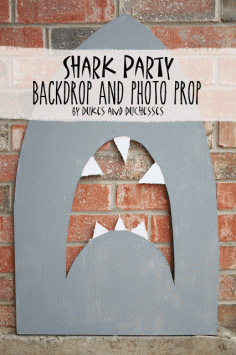 a shark party backdrop and photo prop  #SharkWeek