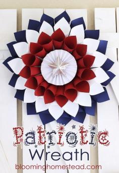 DIY Patriotic Wreath - Fourth of July, Patriotic, Wreath