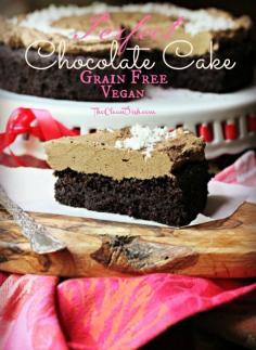 The perfect chocolate cake! My extended family can't get enough of this and never believes it's grain-free! via Primally Inspired #vegan #paleo