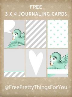 Journaling Cards: Free 3 x 4 Bluebird Project Life Printables - Free Pretty Things For You