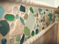 Sea Glass Border - Bathroom, Border, Sea Glass