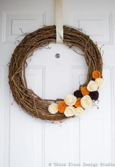 Fall Wreath Rosettes - Fall, Halloween, Roses, Wreath