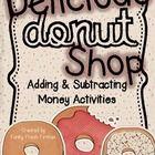 Welcome to the Delicious Donut Shop!  Kids will use the colorful picture menu to answer 1 and 2-step addition and subtraction money word problems. ... makes a FAB bulletin board to display completed student work.  Colorful and engaging for kids since they almost all have experience ordering from a menu.