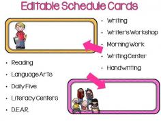 Schedule cards that can be edited!! LOVE!