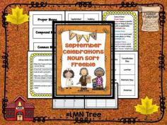 Classroom Freebies: September Holidays and Celebration Noun Sort