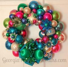 How to Make a Christmas Wreath Out of Vintage Ornaments - Christmas, Ornaments, Vintage, Wreath
