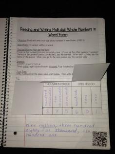 Place Value Interactive Notebook {FREEBIE} Reading and Writing Multi-digit Numbers