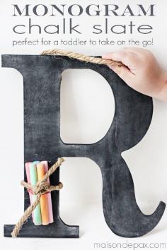 DIY Monogram Chalk “Slate” - Chalkboard, Monogram, Slate, Wall