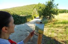 It's been raining cats, dogs and sheep lately in central Italy so being able to paint outdoors has become a real challenge.  I live in the area around Amelia in Umbria.  It's one of Italy's most beautiful regions. #umbria #italytravel