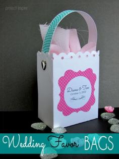 DIY Wedding Favor Box Bags with free printable gift bag template