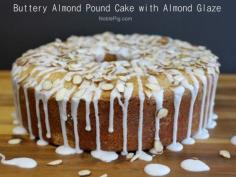 Buttery Almond Pound Cake with Almond Glaze from NoblePig.com