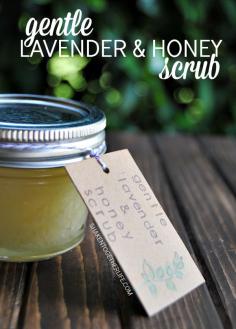 Gentle Lavender Honey Sugar Scrub - great for face, hands and cuticles!  And only 4 ingredients!