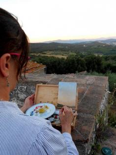 The summer Italian sun was slowly going down behind me and the evening was slowly making its entrance in the sky.  #umbria #insideumbria #italytravel