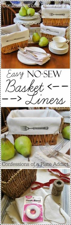 CONFESSIONS OF A PLATE ADDICT Fun and Easy No-Sew Basket Liners