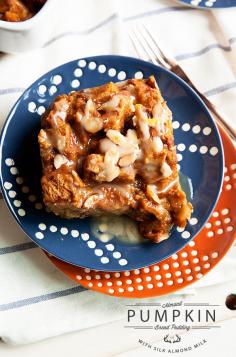 SIMPLE-Almond-Pumpkin-Bread-Pudding-with-Silk-Almond-Milk-by-WhipperBerry-#plantprotein