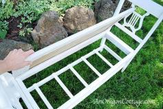 Way idea to repurpose broken chairs. Don't throw out the broken chair - use it! This is just awesome! Turn broken chairs into a bench - great way to reuse broken chairs!