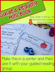 Apples - non-fiction, fluency, writing, interactive journal printables - Apple Facts mini-book is a fun addition to your Guided Reading lessons.  $