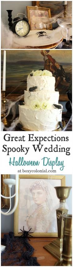 Recreate Miss Havisham's Spooky Wedding feast from Great Expectations for Halloween w/ DIY faux wedding cake