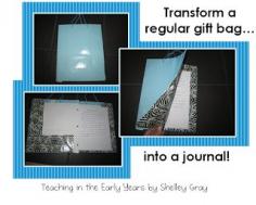 Transform a regular gift bag into an awesome journal in just a few steps! So fun!