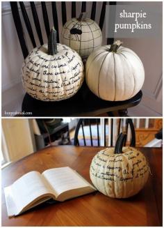 These Sharpie pumpkins make simple and elegant Halloween decorations