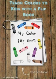 teach colors to kids with a DIY flip book (free printable)