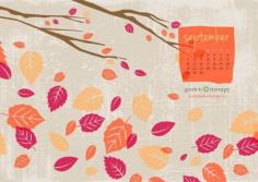 Falling for September - Free Desktop and Printable Calendar from Garden Therapy