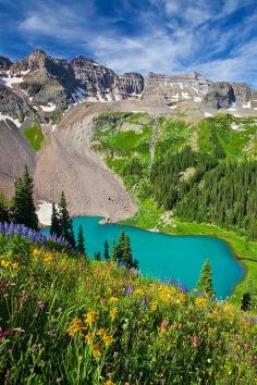 Blue Lake, Sneffels Range of San Juan Mountains, Colorado