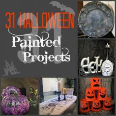 31 Halloween Paint Projects - all beginner level! crafts, decorations, and tutorials, with lots of Dollar Store crafts too!