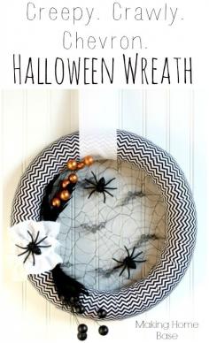 Fabric Wrapped Halloween Wreath