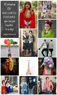 18 AWESOME DIY Halloween costumes that you can throw together in a day! I'm all about cheap and easy!