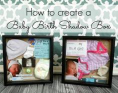 How to create adorable baby birth shadow boxes! So easy and beautiful to display
