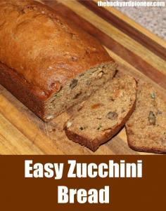 Every Fall us gardeners are faced with the same dilemma, just what the heck to do with all of the zucchini! Try our Easy Zucchini Bread recipe! // via www.thebackyardpi... //