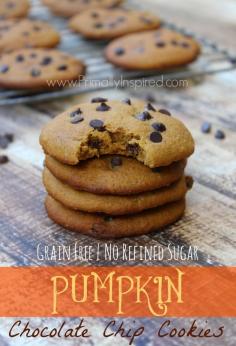 Pumpkin Chocolate Chip Cookies from Primally Inspired (Grain Free and Paleo)