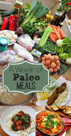 A Week of Paleo Meals from And Here We Are... What a week of paleo meals looks like, practically speaking, for a family of three on a budget. This includes three meals a day, including packed lunches for work and school. #paleo #mealplanning #budgetfriendly