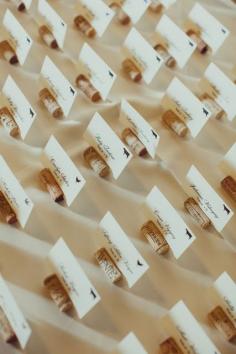 Cork Escort Card Holders: great for fall or winery wedding!