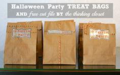 
                        
                            Halloween Party Treat Bags | The entered neighborhood will be knocking on your door this Halloween! Hand them a super cute, super crafty treat bag - you'll be the cool house on the block for years to come! | Tutorial on How to Create Custom Labels.  Free Cut File included!
                        
                    