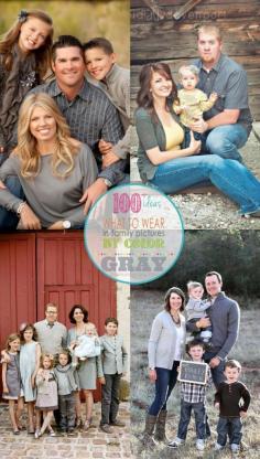 Inspiration for your upcoming family photo session - here are outfit choices for a gray / grey picture color scheme | KristenDuke.com